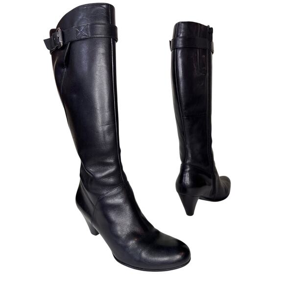 Ecco Shoes - ECCO Hope Knee High Boots Womens 8.5/39 Black Leather Riding Equestrian Western